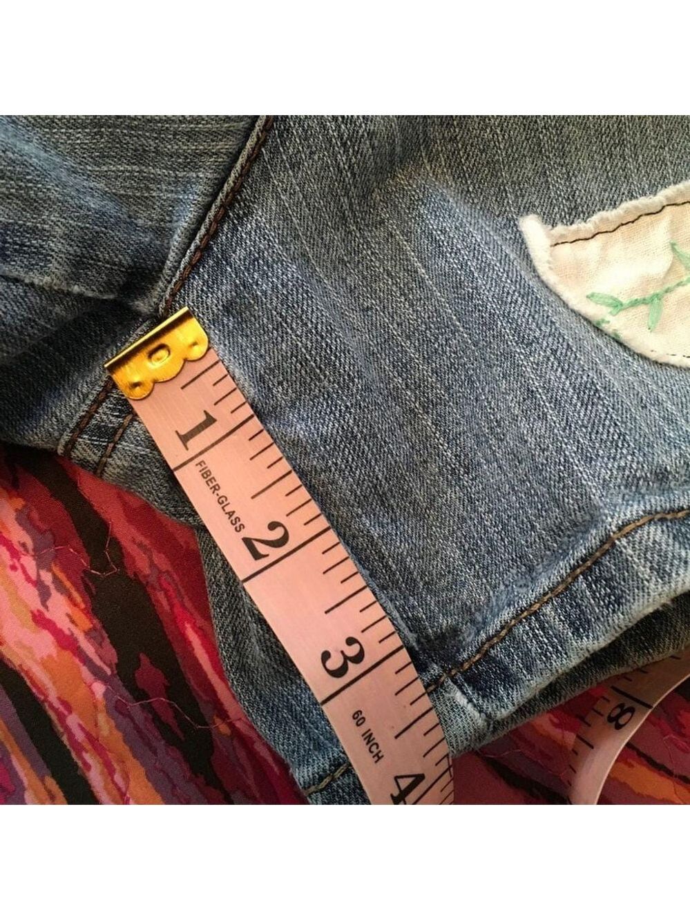 Faded Glory Jean Shorts Upcycled Bling Size 14 - Picture 6 of 6